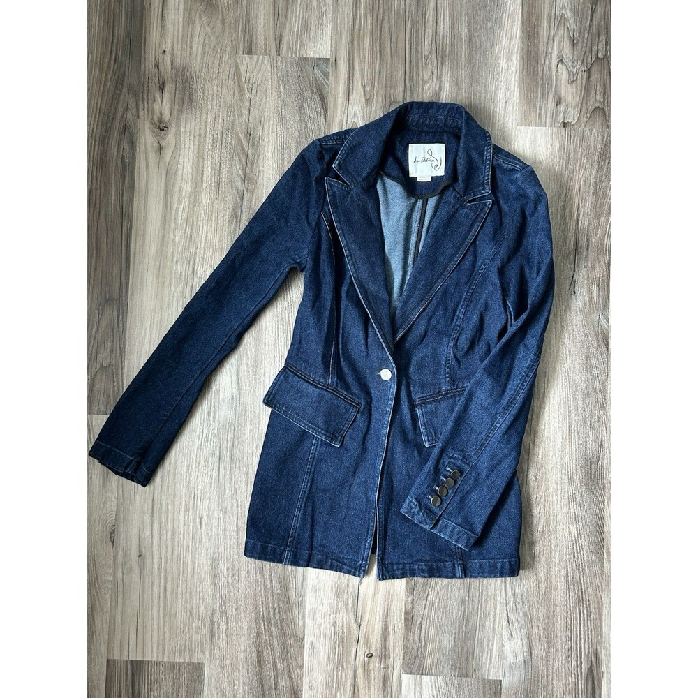 Sam Edelman Women’s Margo Single Breasted Denim Blazer Jacket Size XS